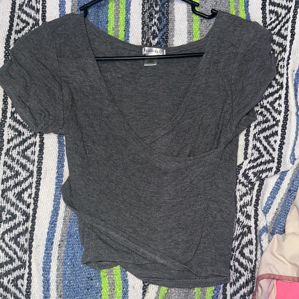Gray crop top